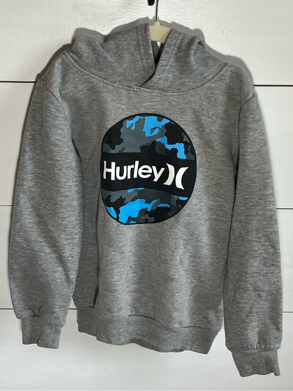 Hurley Gray Hoodie with Blue Accent Logo